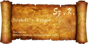 Szekér Kinga névjegykártya