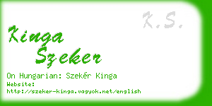 kinga szeker business card
